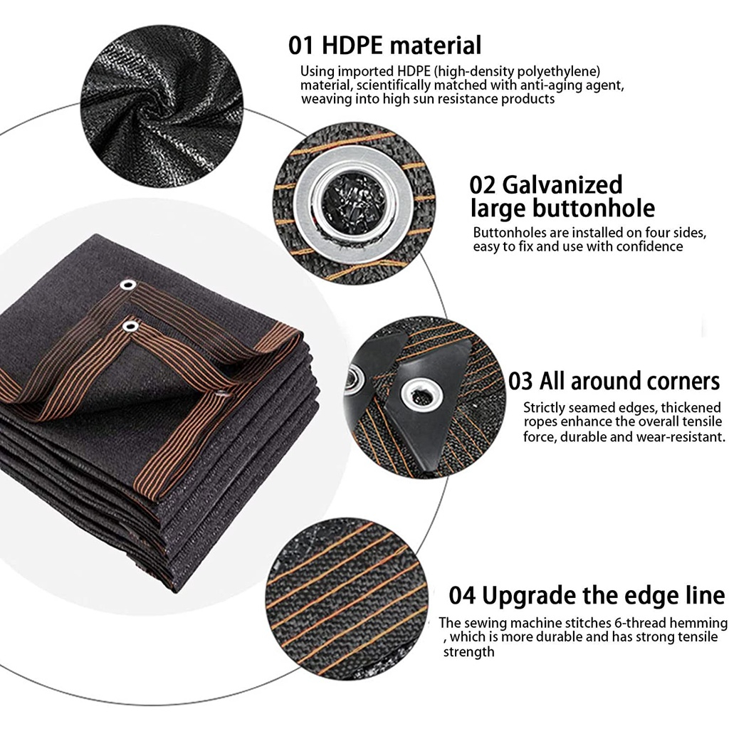 [COD] Jaring Paranet Pelindung Sinar Matahari SunShade Net Anti UV 85% Multi Ukuran Untuk Rumah Kaca/Taman/Outdoor Tabir Surya Penahan Panas Mobil Sun Shade Net L*W（2m×2m/2m×3m/2m×4m/2m×6m/3m×3m/3m×4m/3m×6m/4m×6m）