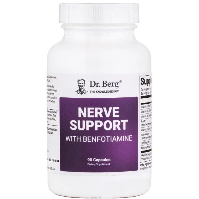 Dr Berg Nerve Support with Benfotiamine 90 Capsules Jaga Kesehatan Sistim Saraf Neuron ORI USA