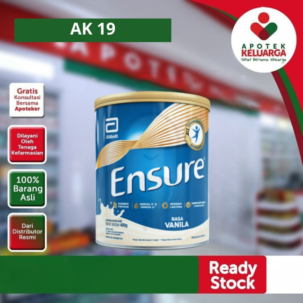 

Ensure /varnila 400 gram Susu Nutrisi Dewasa Rendah Laktosa /vanila