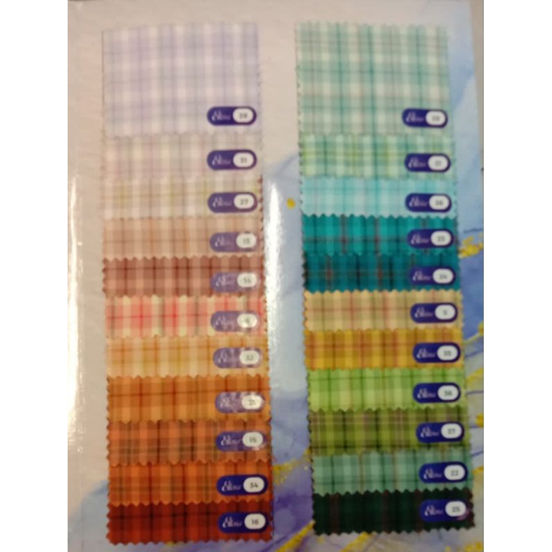 kain katun kotak merk Ellessa seragam sekolah