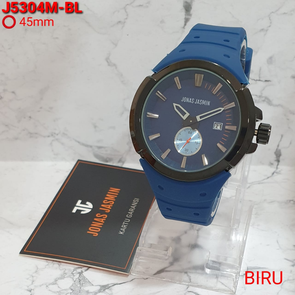 JAM TANGAN WANITA JONAS JASMIN HB004 CHRONO AKTIF TALI RUBBER TANGGAL AKTIF