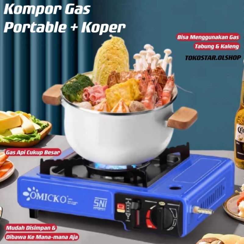 Os3- Kompor Gas Portable - Kompor Gas Portable 2 In 1 Omicko