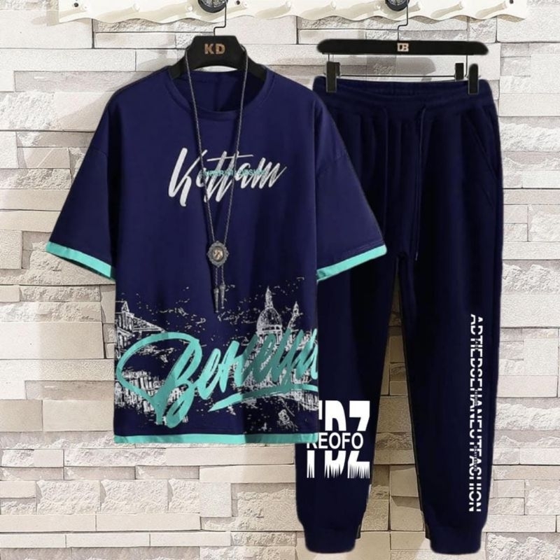 STELAN ( TAM ) STELAN PRIA DEWASA 1 SET KAOS DISTRO + CELANA PANJANG JOGGER KEREN MODEL TERBARU