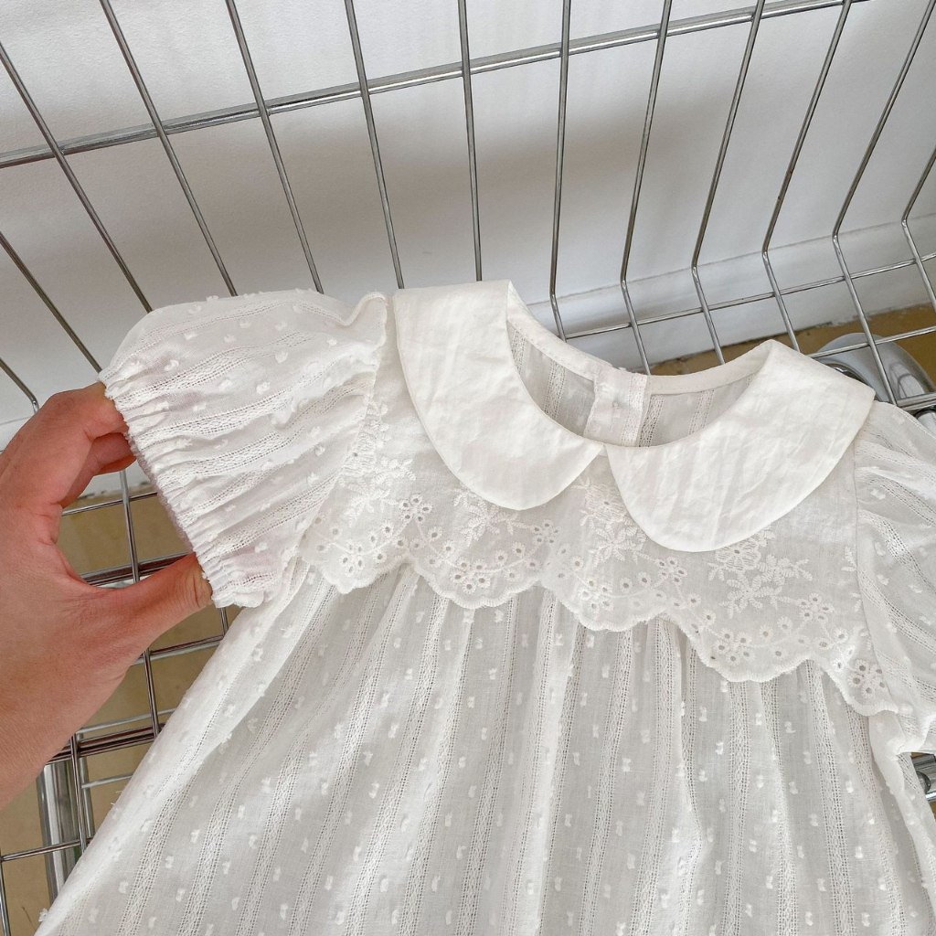 0-18bln JUMPER ANAK PUTIH LACE JUMPSUIT ROMPER PAKAIAN BAYI BAJU PEREMPUAN DDWJ DY