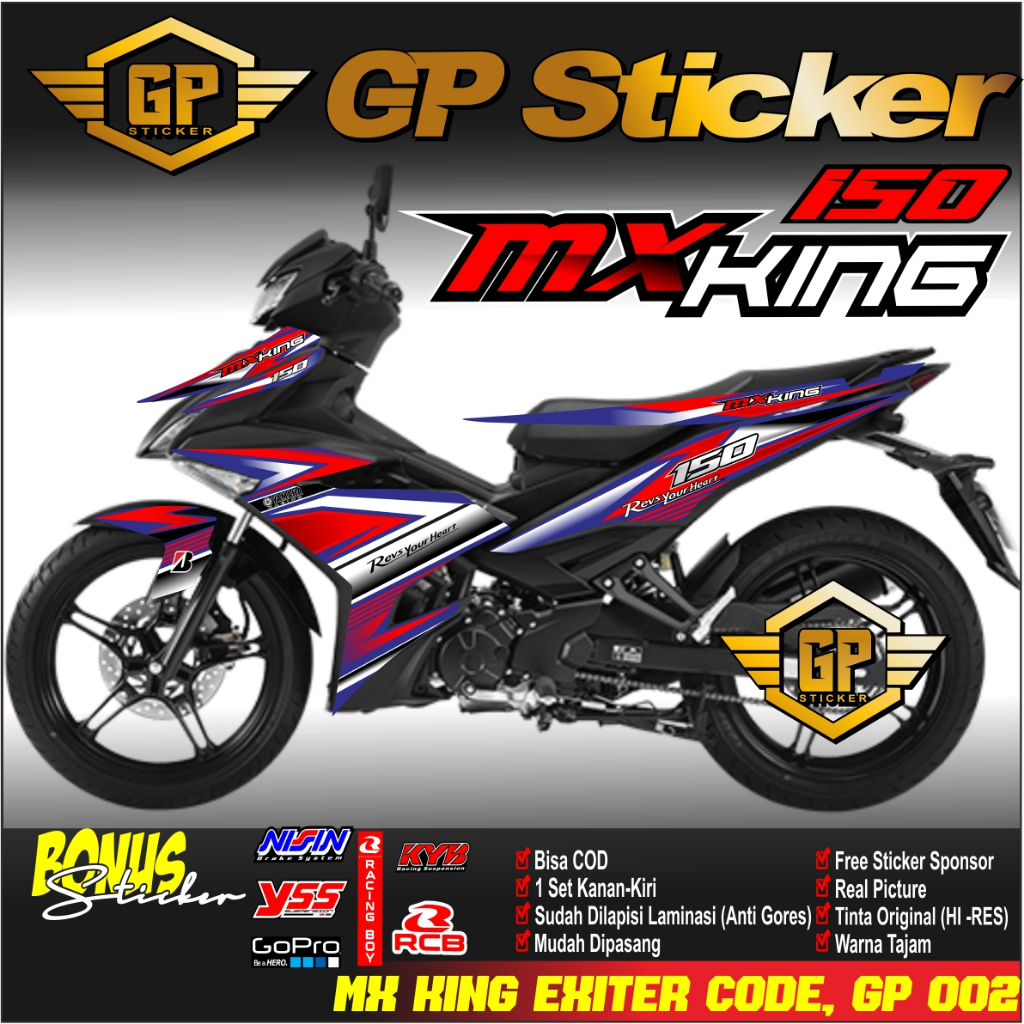 Striping MX King 150 - Stiker Sticker Striping Variasi Lis Mx King - Striping Vinyl/Hologram  Mx Kin
