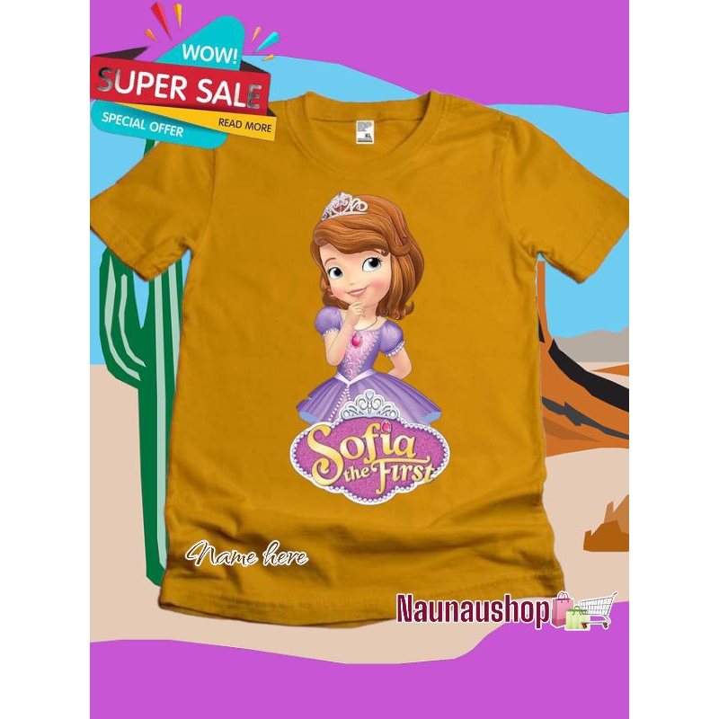 baju kaos anak BARBIE SOFIA THE FIRST bahan KATUN