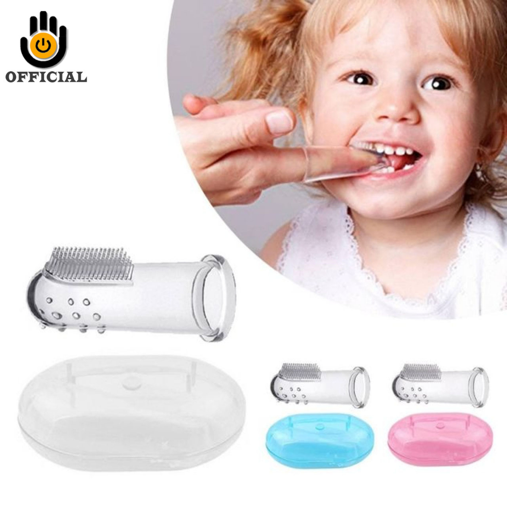 Sikat gigi Bayi Finger Tooth Brush Pembersih mulut Silikon Jari Baby Newborn Lidah Gusi Silicone Food Grade Lembut