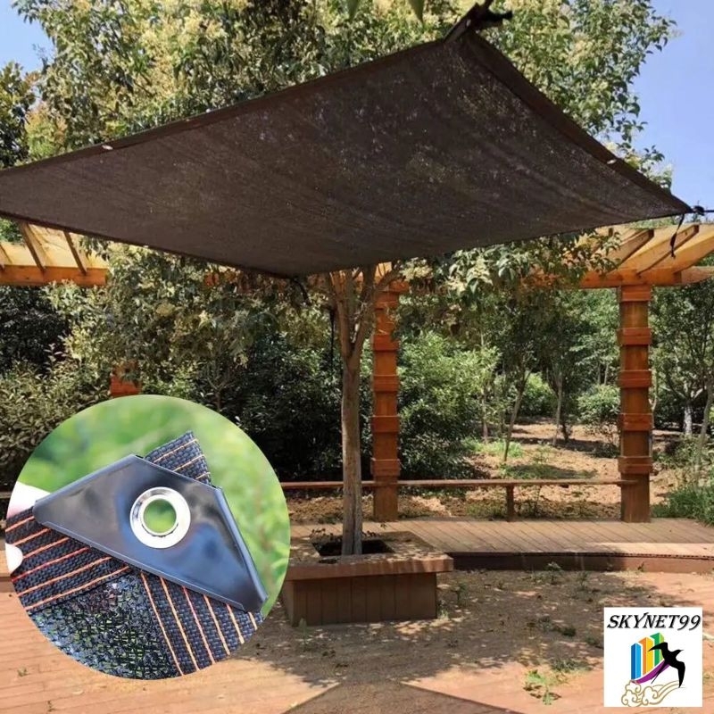 PARANET 95 % / SUNSHADE NET DENGAN CINCIN LOGAM BULAT DI SETIAP SUDUT UK 2x2 - 2x10