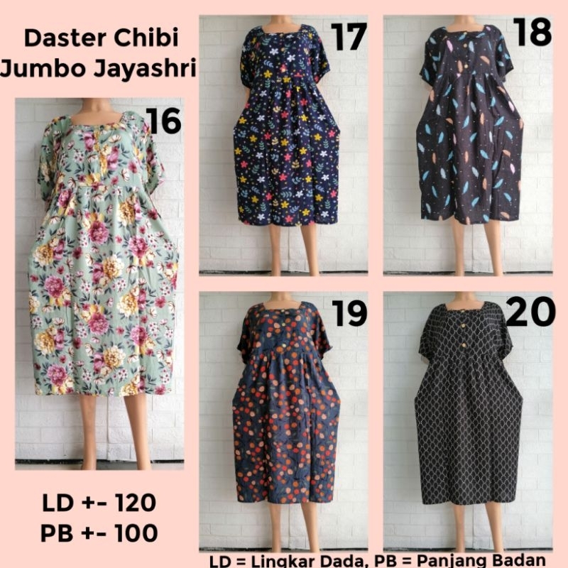 DASTER CHIBI JUMBO LENGAN JAYASHRI SELUTUT LD +- 120 RAYON PREMIUM ADEM BUSUI FRIENDLY