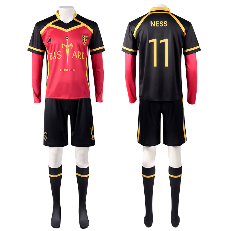 [qtakasi] blueLock Anime Cosplay Costume football jersey japan blue lock bastard man shine city