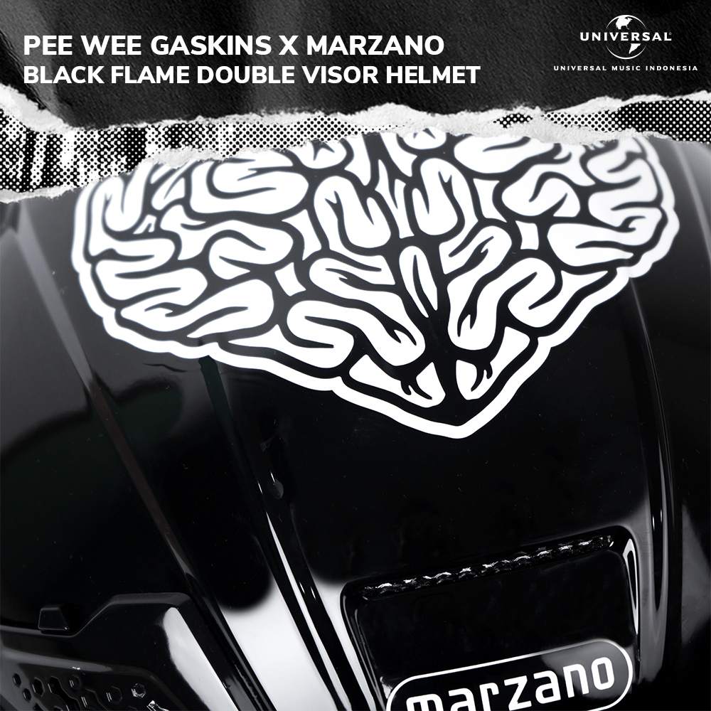 Pee Wee Gaskins x Marzano – Black Flame Half Face Double Visor Helmet