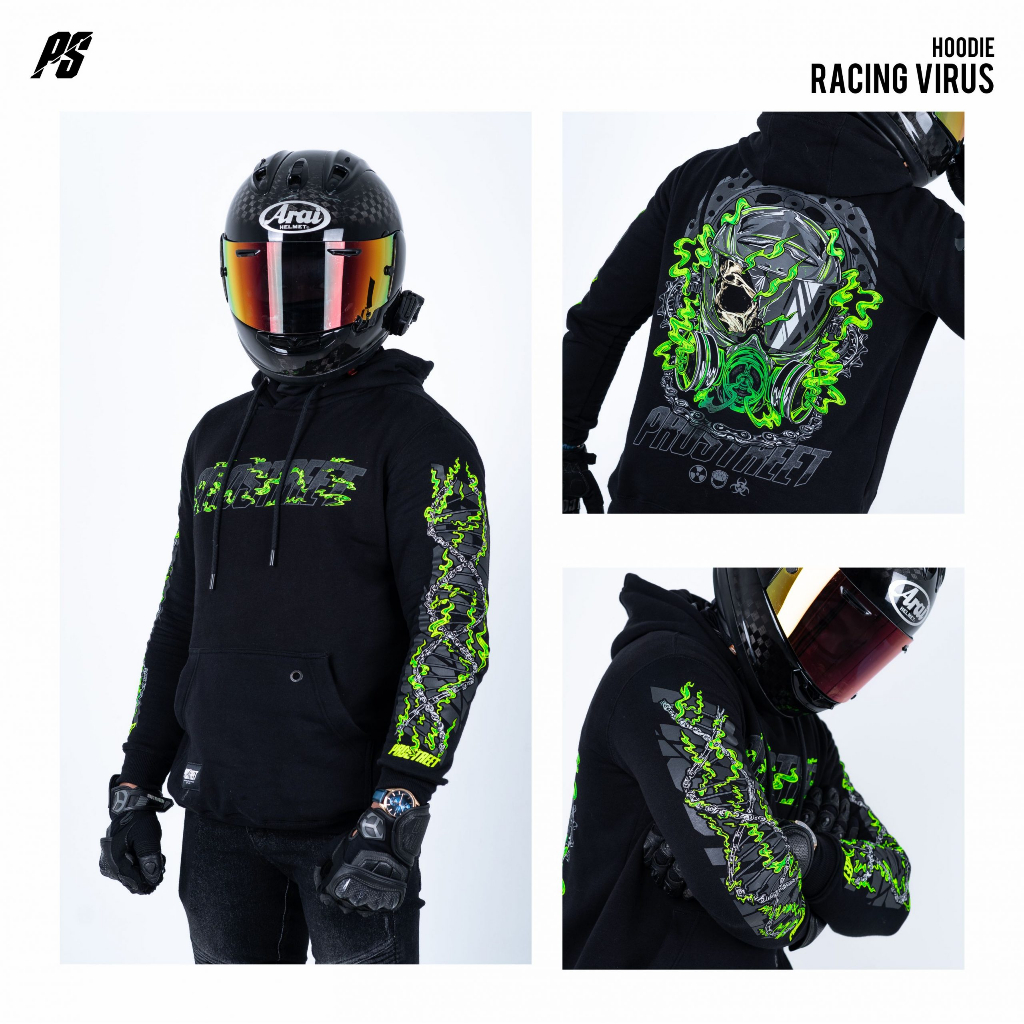 Jaket Hoodie | Prostreet | Hoddie | Raching | Cowok | Motor | Keren | Hitam | Sunmori | Sunmori || sunmory