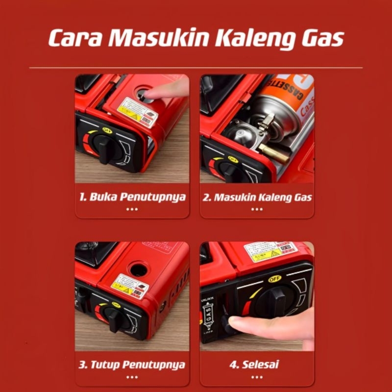 Kompor Gas Mini Portable 1 Tungku Emicko 2 in 1 Gas Elpiji Dan Gas Kaleng Murah⭐ INDOSTAR.OLSHOP⭐