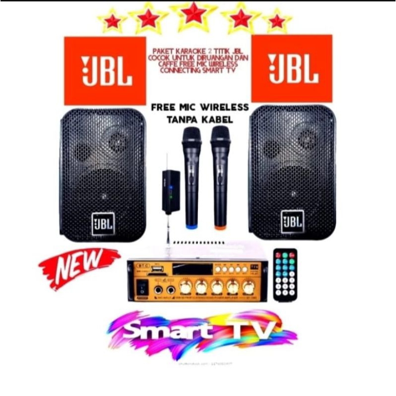 Paket JBL 2 titik cocok untuk karaoke,caffe,rumahan,kantor dll free 2