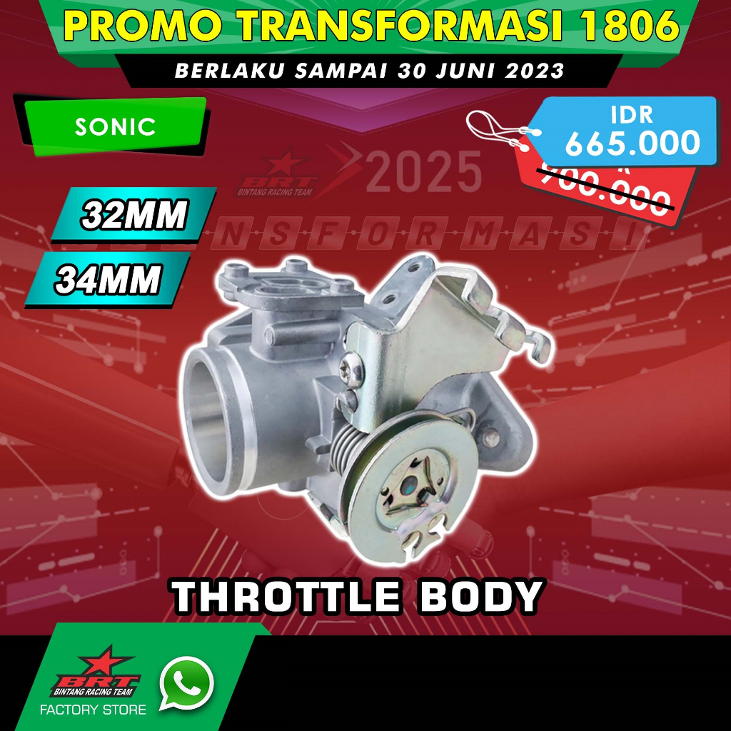 THROTTLE BODY TB BRT UKURAN 32 MM 34 MM - SONIC
