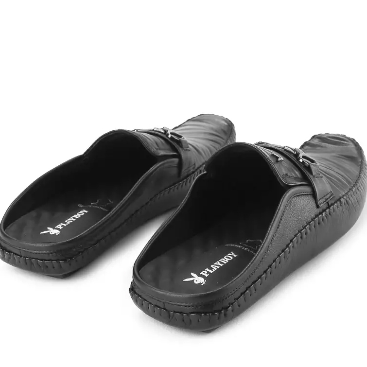 PLAYBOY SEPATU SANDAL KULIT CASUAL PRIA ORIGINAL TERBARU HITAM PLE8