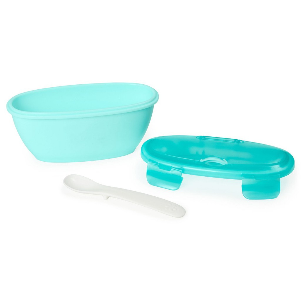 Skip Hop Kids Easy Serve Travel Bowl &amp; Spoon- Wadah Makan Dengan Sendok Traveling