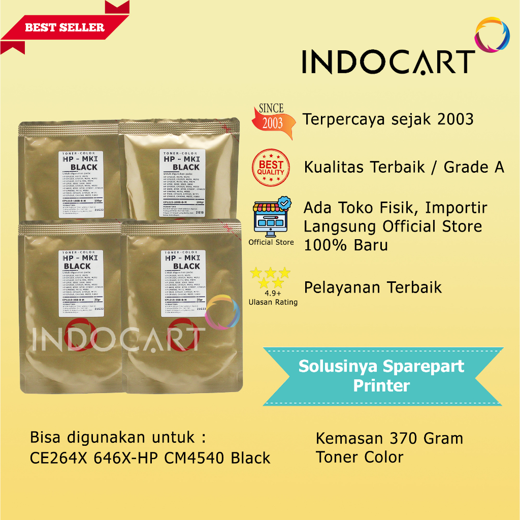 Serbuk Toner Warna Mitsubishi-CE264X 646X-HP CM4540-370gr-K