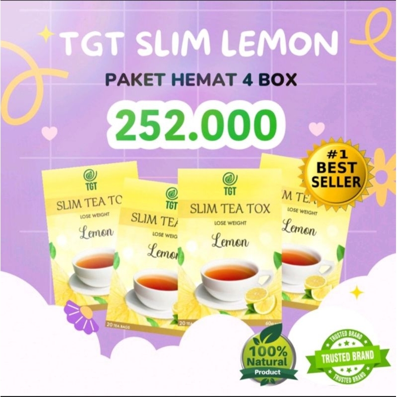 PAKET PROMO BEST SELLER TGT SLIM LEMON 4 BOX PELANGSING NATURAL (4LM)