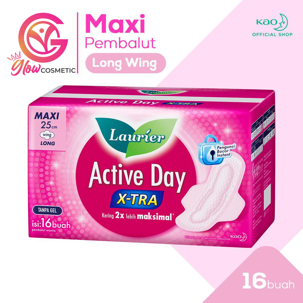 LAURIER ACTIVE DAY X-TRA PEMBALUT WANITA 25CM 16S (WING)