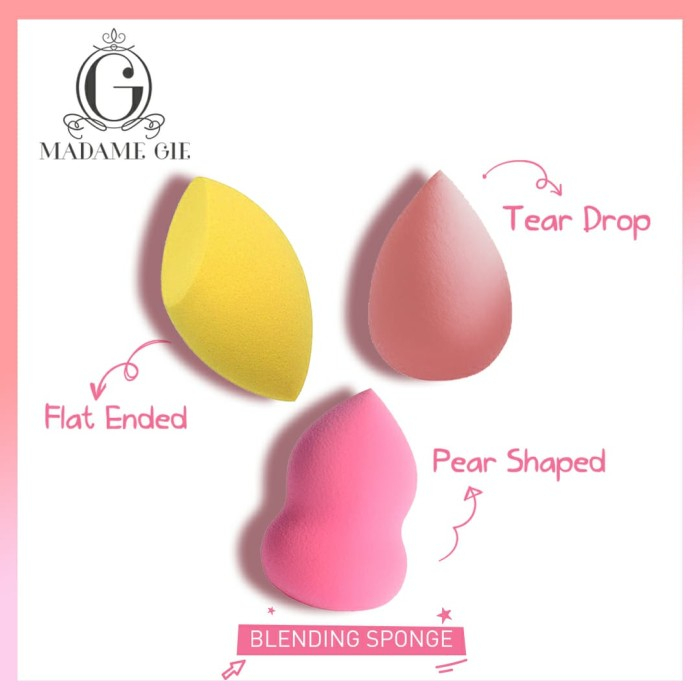 Madam Gie Blending Sponge I Tear Drop I Flat Ended I Pear Shape