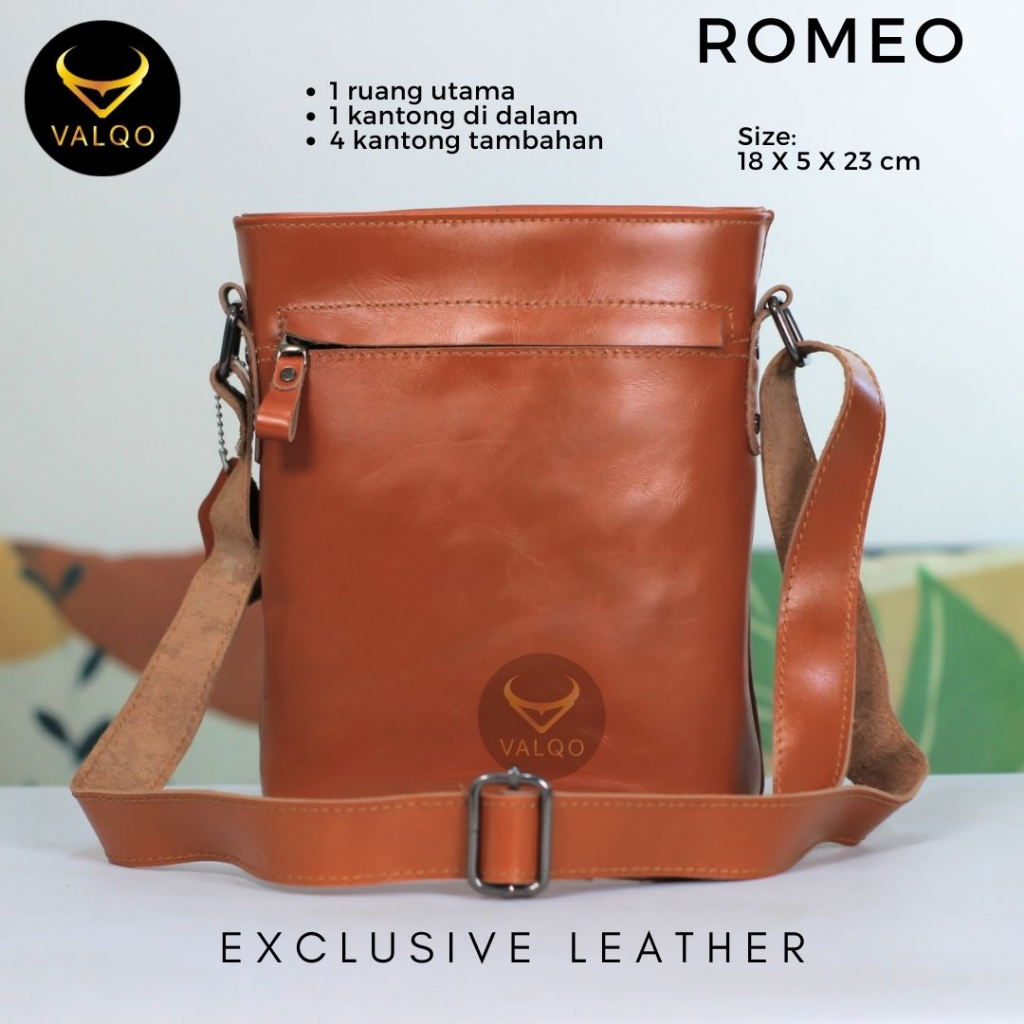 [VALQO] ROMEO Tas Kulit Sapi Tas Selempang Slingbag Pria Wanita