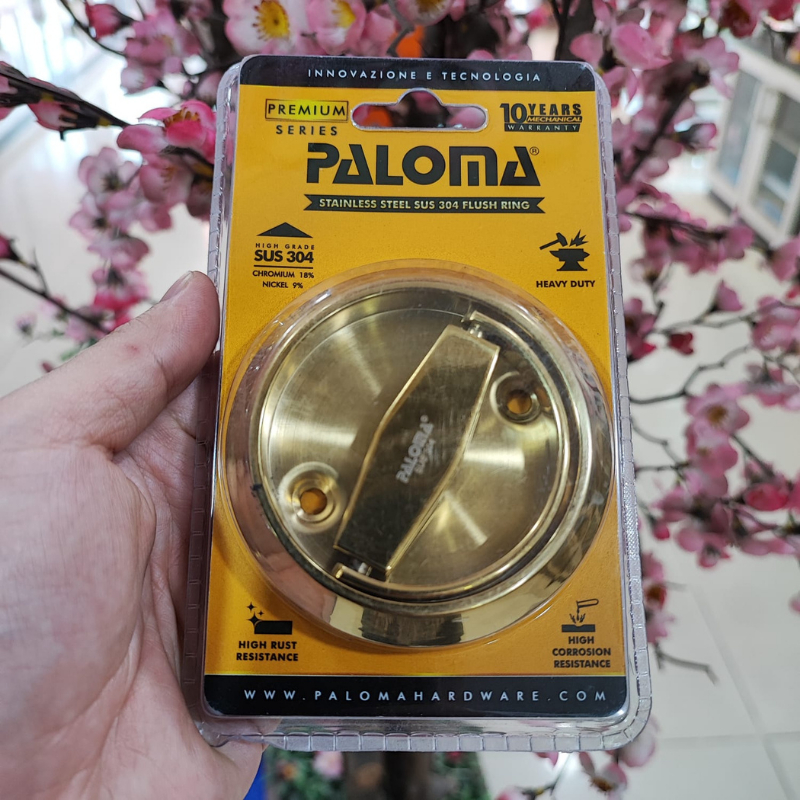PALOMA FLUSH RING FRP 205 GAGANG PINTU SHAFT DOOR GOLD EMAS PVD