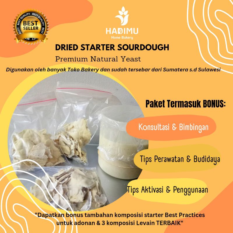 

Dried starter / sourdough starter / ragi kering / dry yeast / levain