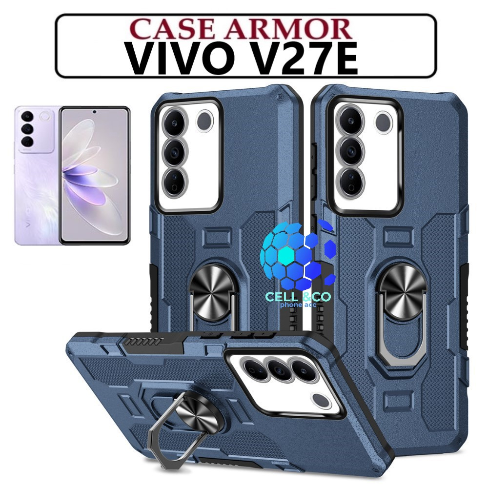 Case Armor VIVO V27E Iring Cincin Magnetic Kesing Hp Protect kamera Premium Hard Case Standing Robot Pelindung Kamera VIVO V27E