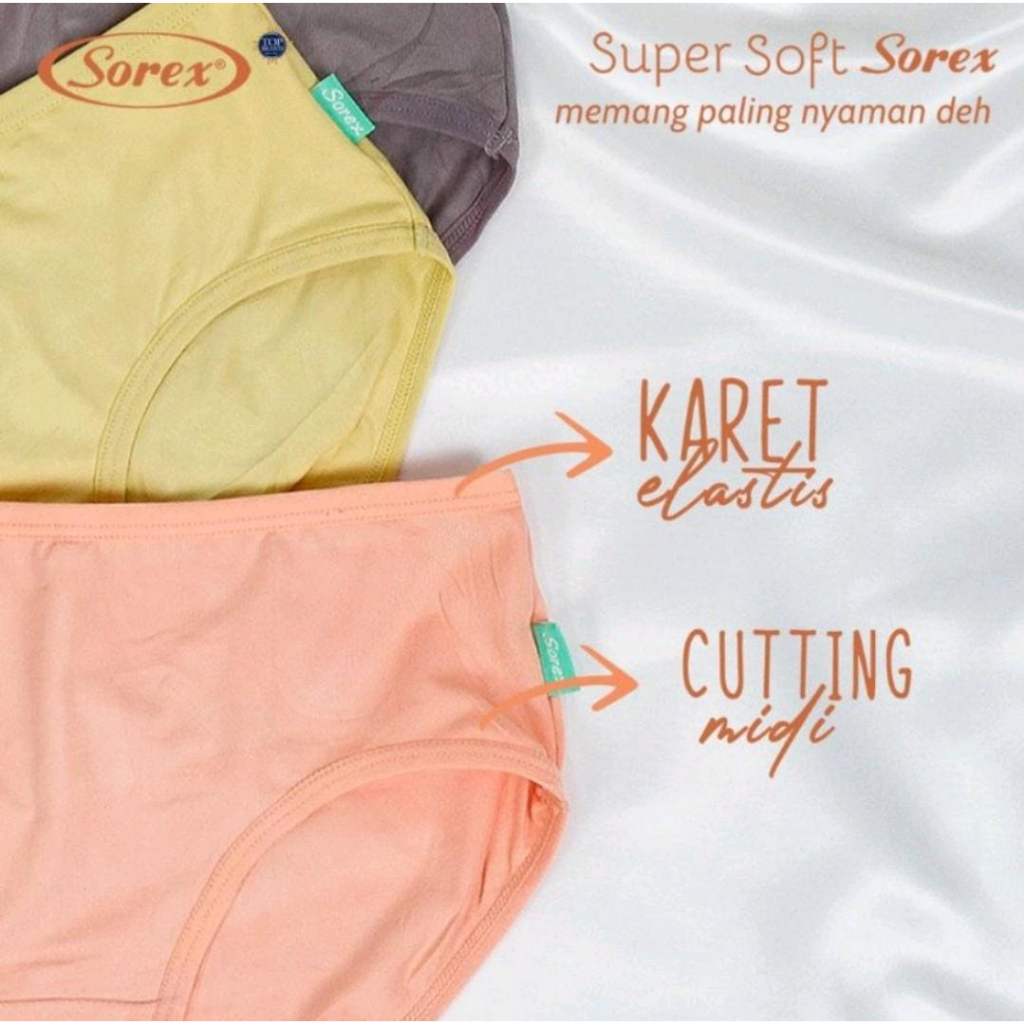 PROMO | Celana dalam sorex super soft midi art 1239 / CD Dalaman Wanita M L XL XXL