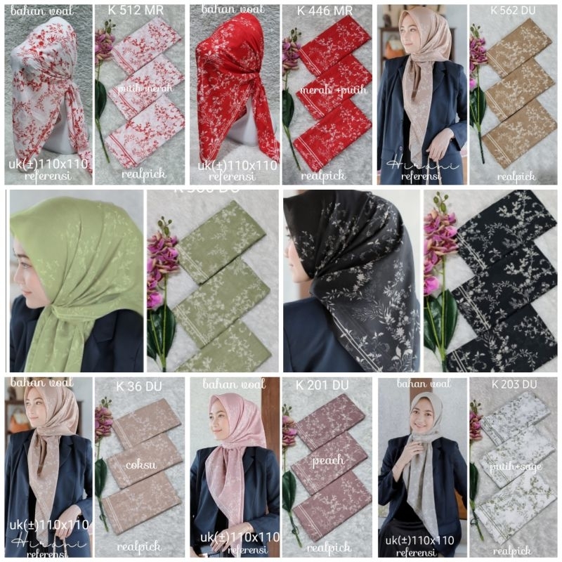 kerudung segi empat  motif voal motif lasercut denay motif voal motif premium