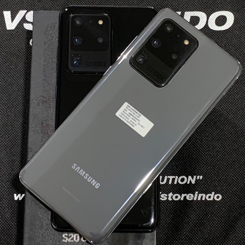 Samsung S20 Ultra 12/128 GB Ex Resmi Sein Indonesia Second Bekas Ori - Black, Unit Only