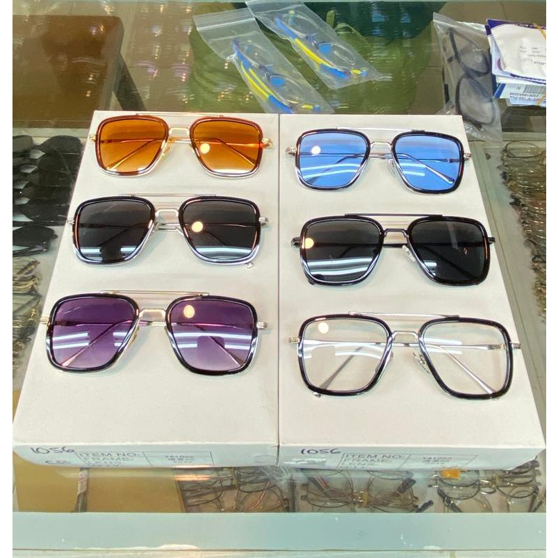 KACAMATA FASHION TONY STARK//KACAMATA HITAM DESAIN AVENGERS TONY STARK FLIGHT PERSEGI