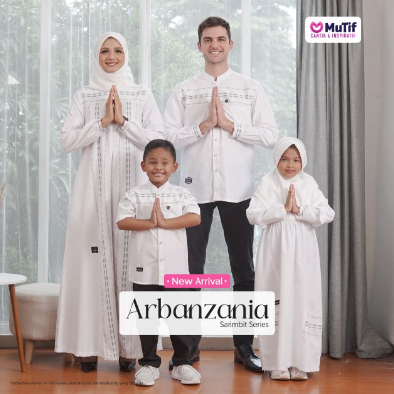 SARIMBIT MUTIF 2023 ARBANZANIA WINTER WHITE GAMIS ARBANZANIA KOKO ARBANZ PUTIH