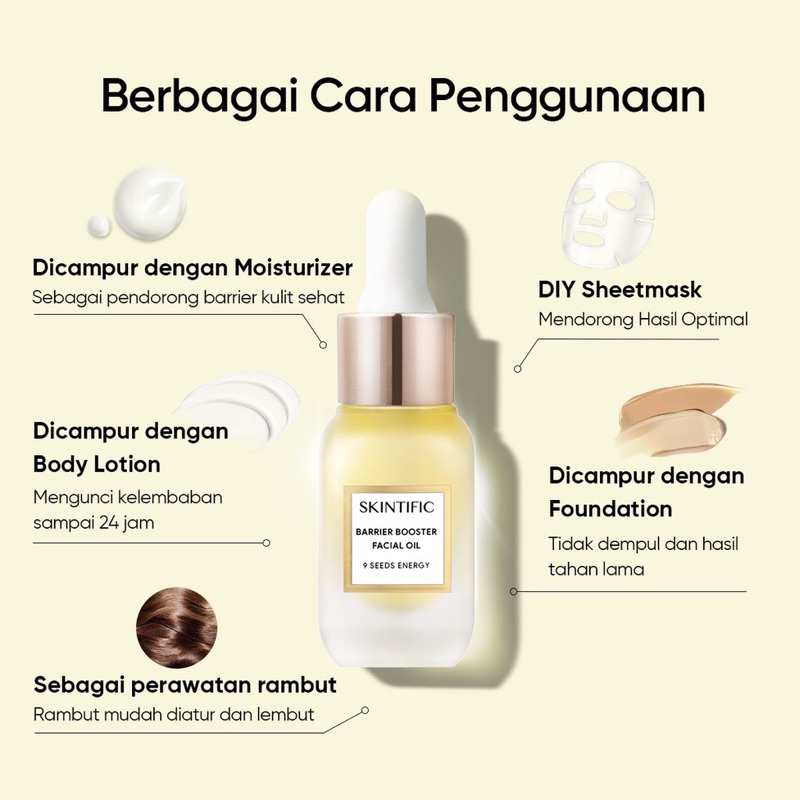 SKINTIFIC Barrier Booster Facial Oil 10ml Face Oil Serum Kulit Kering Kemerahan Menghidrasi Melembutkan Menenangkan Kulit Perbaiki Skin Barrier Viral BPOM