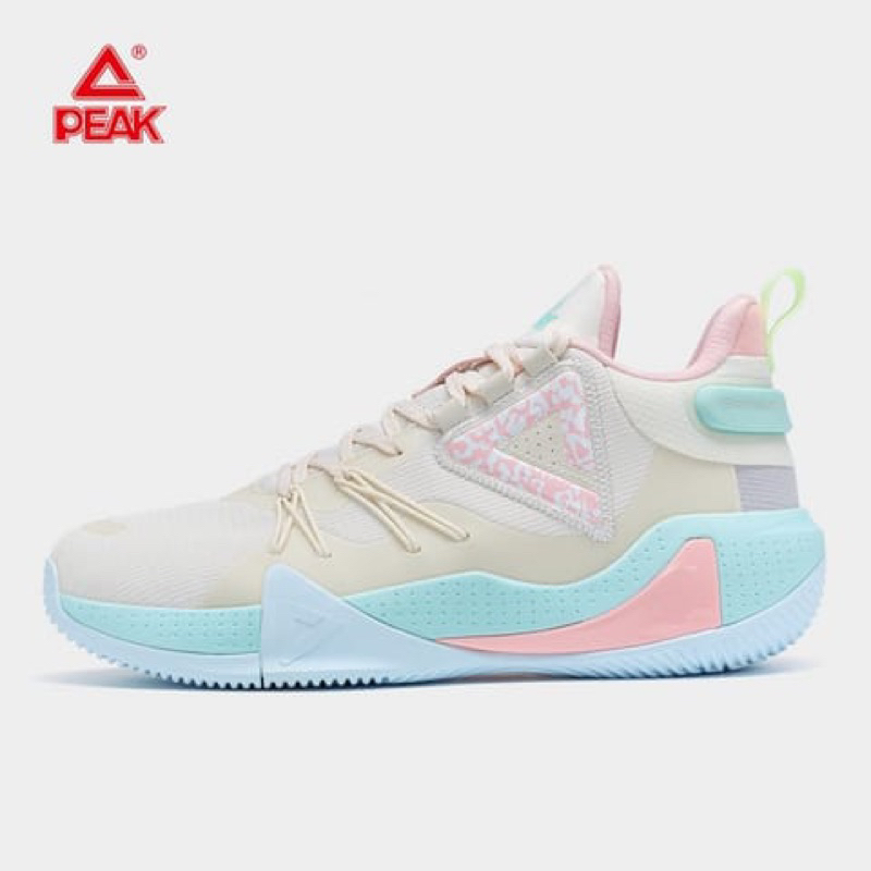 PEAK- Sepatu Basket Pria PEAK Original Limited Edition White Pink (Basketball Shoes)