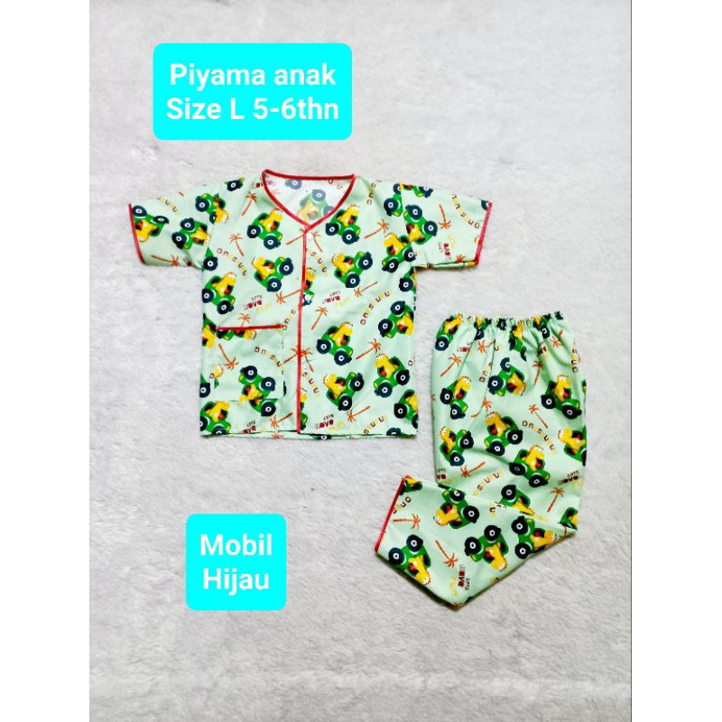 Piyama anak. cewek dan cowok. Sizee L 5-6thn.Bisa COD. motif karakter. baju anak