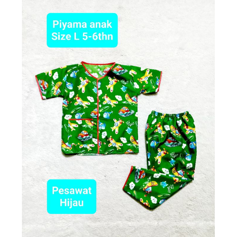 Piyama anak. cewek dan cowok. Sizee L 5-6thn.Bisa COD. motif karakter. baju anak