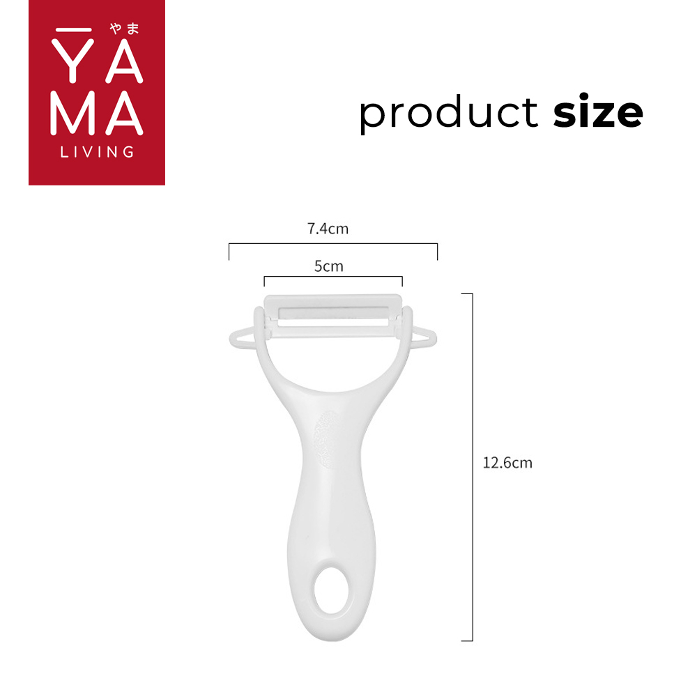 YAMA RASHI White Ceramic Peeler Pisau Pengupas Buah Sayur Putih Dapur
