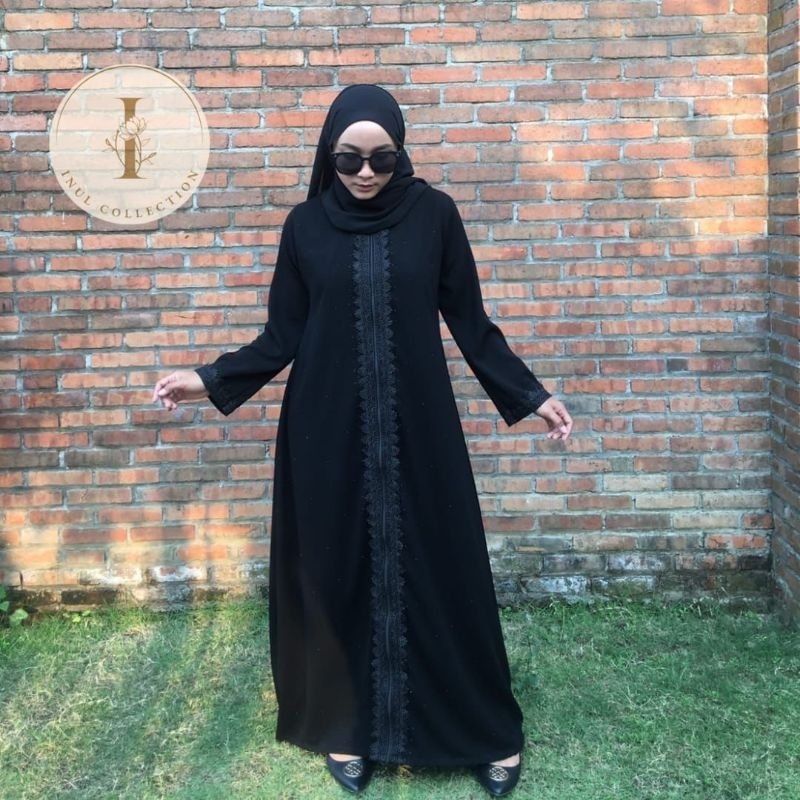 Abaya Renda Mata Hitam Abaya Hitam Abaya Premium Jetblack