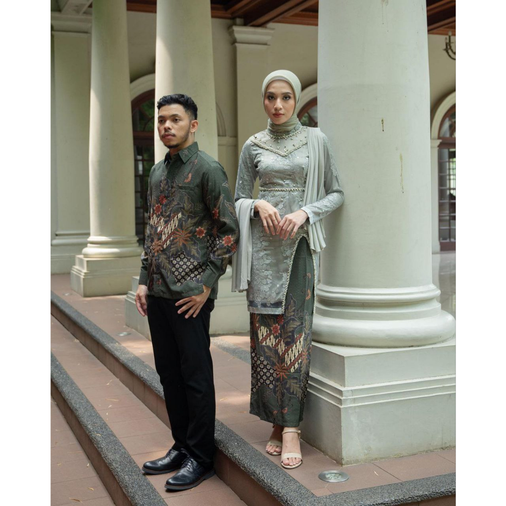 ( ADA JUMBO ) Kebaya Couple Kemeja Batik Lengan Panjang | Kebaya Hana Series