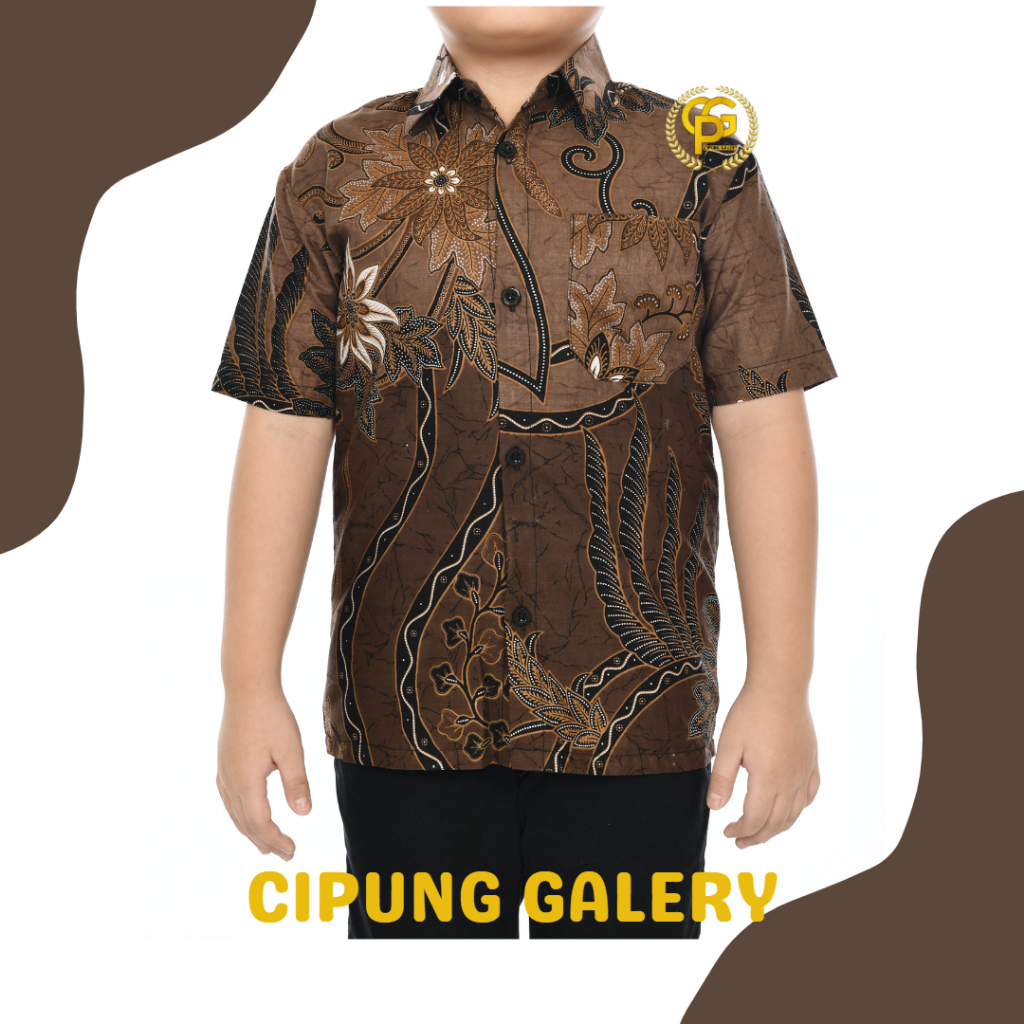 BATIK ANAK 2-15 TAHUN MOTIF MANGGAR MELATI COKLAT