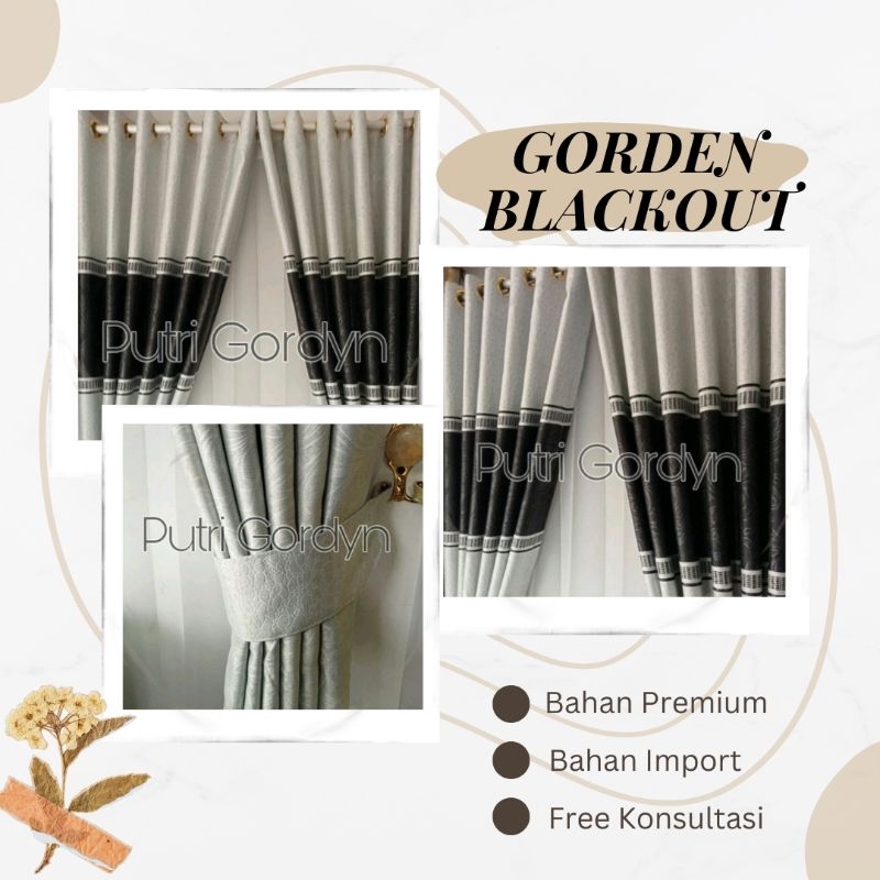(Bisa COD)Gorden hordeng Gordyn Blackout Jendela minimalis Premium Mewah floging embos classic abu h