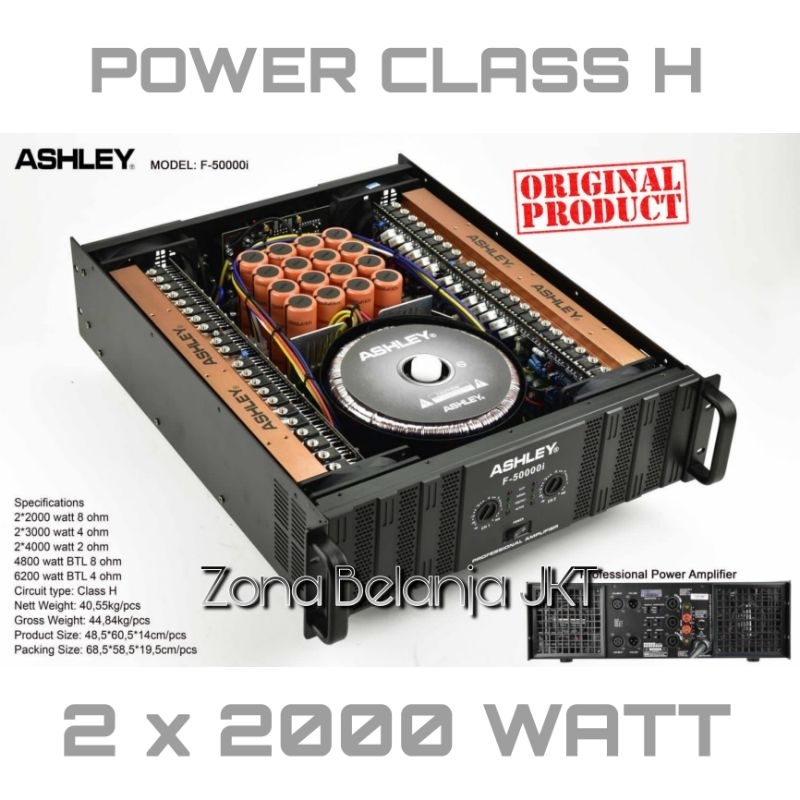 POWER AMPLIFIER ASHLEY F 50000i 2 x 2000 WATT CLASS H ORIGINAL