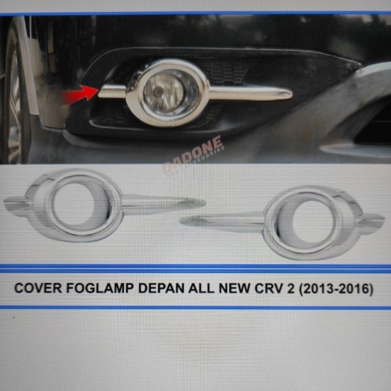 cover ring lampu foglamp bumper depan mobil honda CRV CR-V gen 2 2013 sampai 2016 2015 2014 chrome crome tempel