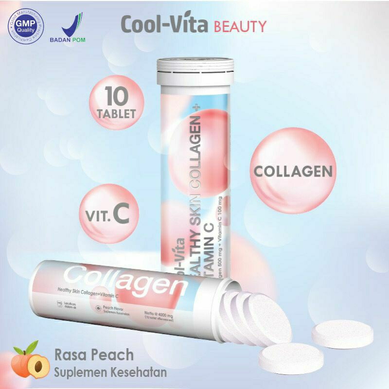 Cool-vita Coolvita Healthy Skin Collagen + Vitamin C Rasa Peach 10 tablets