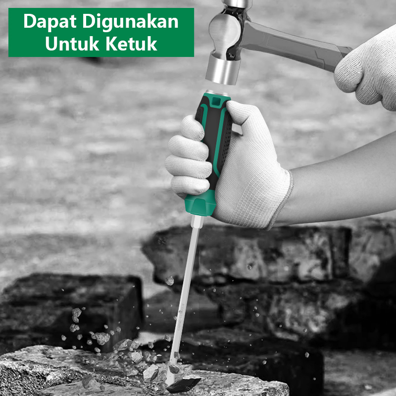 ISKU Obeng Ketok Magnet 270mm Multifungsi Screwdriver Obeng Getok Putar Plus Minus Obeng hp Chrome Vanadium