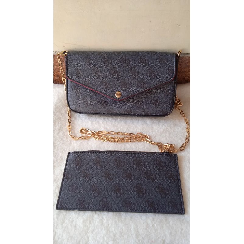 Tas Guess Denim Sling Bag 2in1