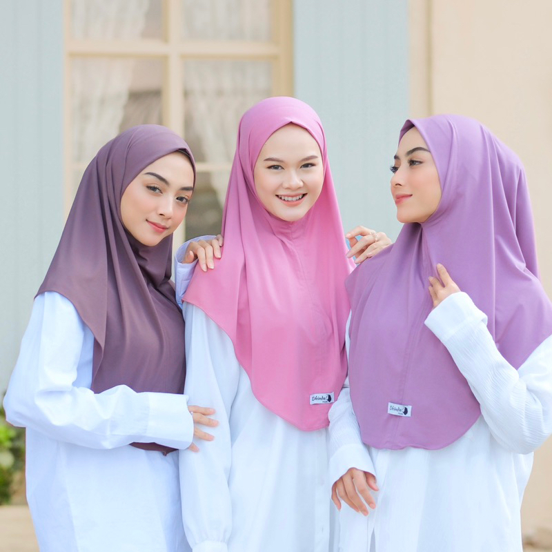 Dhinda Hijab - Bergo Non Pet Antem Size L/Jumbo (Jersey Ity Terbaik) Jilbab can