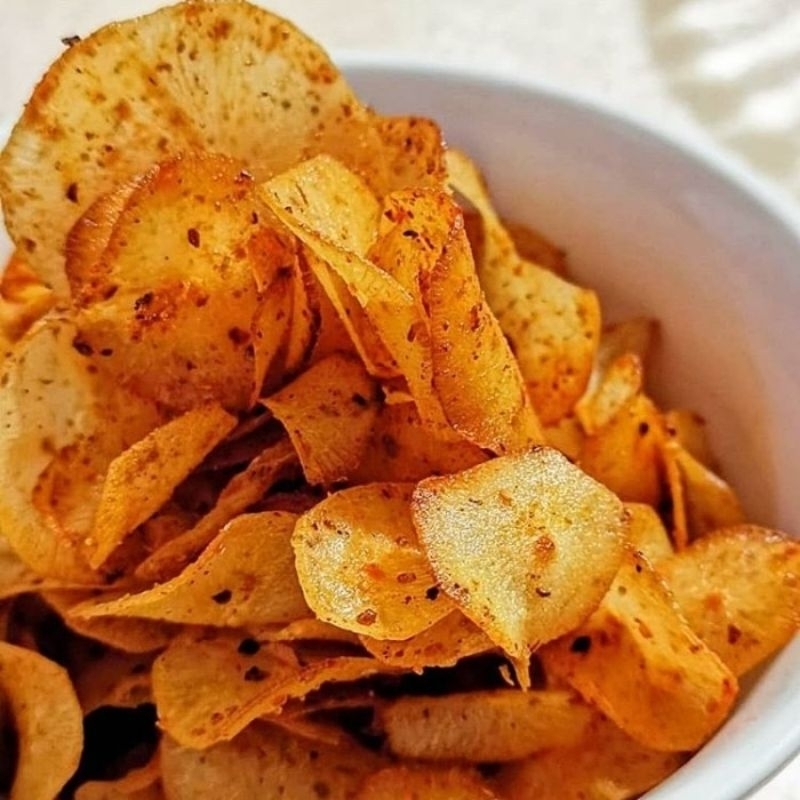 

kripset keripik setan keripik singkong pedas 250gr makanan ringan